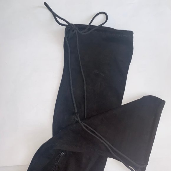Madden Girl Over The Knee Black Suede Boots Size 9 - Picture 4 of 6
